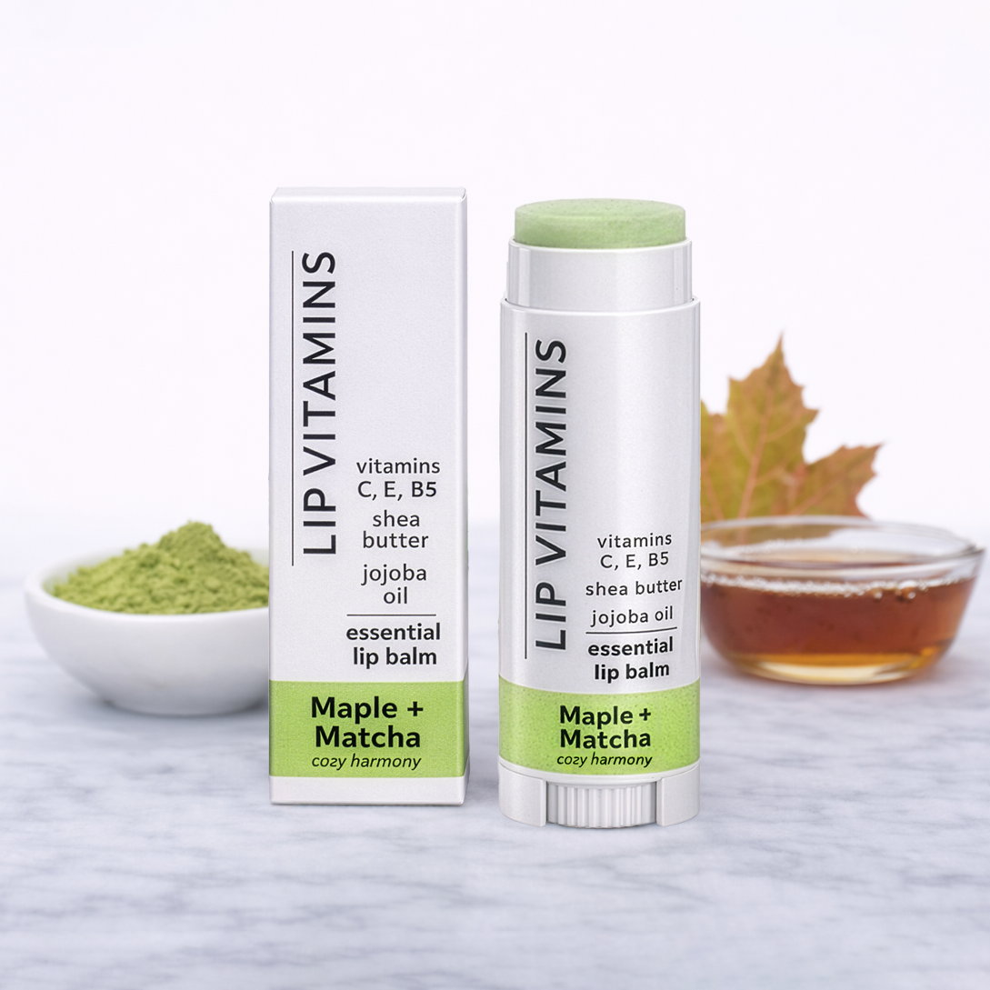 Lip Vitamins Essential Lip Balm – Maple + Matcha – Cozy Harmony