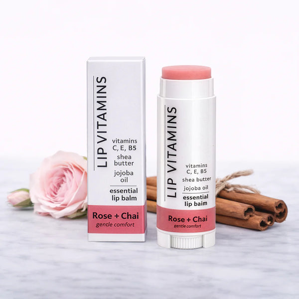 Lip Vitamins Essential Lip Balm – Rose + Chai – Gentle Comfort