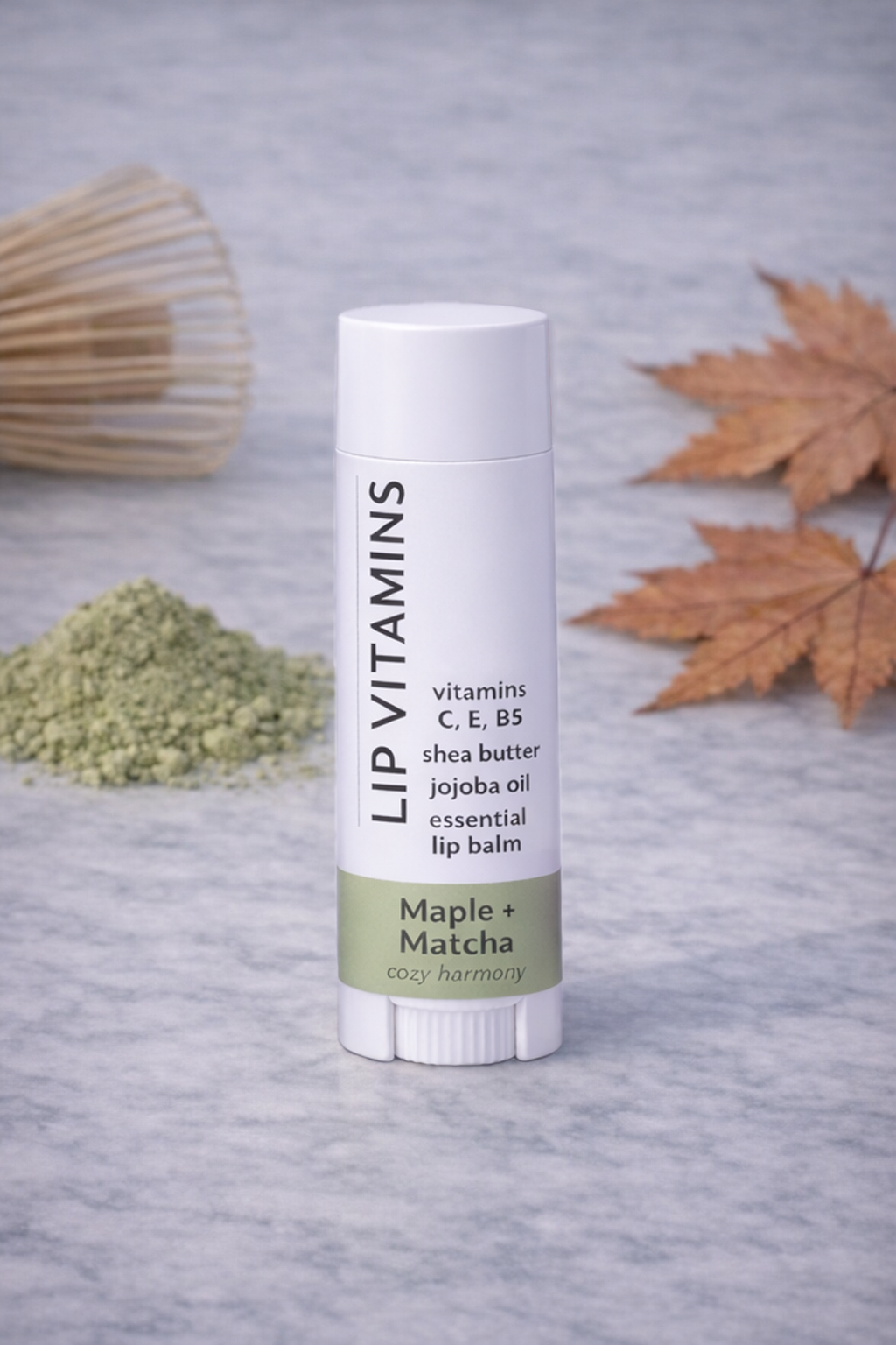 Lip Vitamins Essential Lip Balm – Maple + Matcha – Cozy Harmony