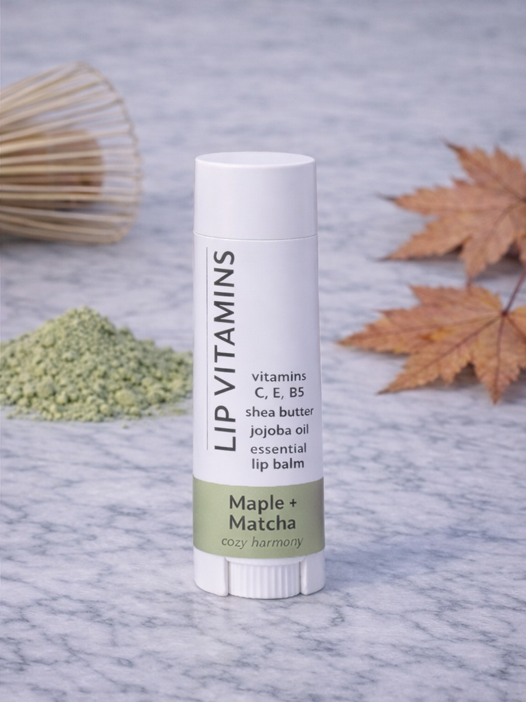 Lip Vitamins Essential Lip Balm – Maple + Matcha – Cozy Harmony